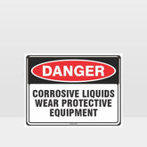 Custom Metal Sign,Danger Corrosive Liquids Sign